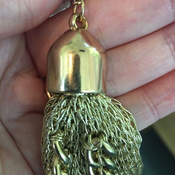 Bold Bracelet Gold Tone Chain and Fabric Mesh Chunky Wide Statement Mob Wife - Picture 5 of 6